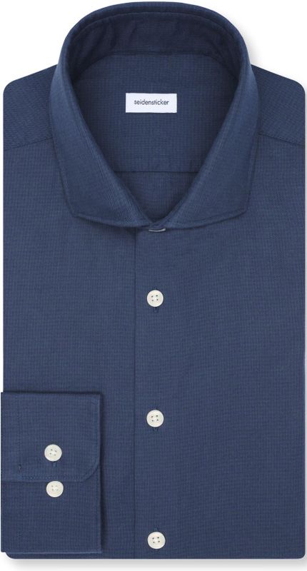Seidensticker regular fit overhemd, popeline, blauw geruit