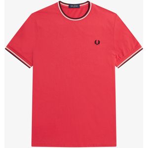 Fred Perry Twin Tipped regular fit T-shirt M1588, korte mouw O-hals, Washed Red, rood -  Maat: XL