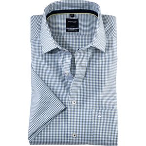 OLYMP Luxor modern fit overhemd, korte mouw, popeline, geel geruit