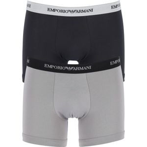 Emporio Armani Boxers Essential Core (2-pack), heren boxers normale lengte, zwart en grijs