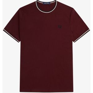 Fred Perry Twin Tipped regular fit T-shirt M1588, korte mouw O-hals, Oxblood, rood -  Maat: XS