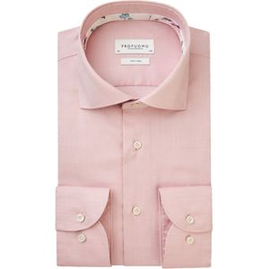 Profuomo slim fit heren overhemd, dobby, roze 42