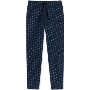 SCHIESSER Mix+Relax loungebroek lang, heren loungebroek lang biologisch katoen lila patroon