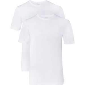 OLYMP T-shirts (2-pack), O-hals, wit -  Maat: S