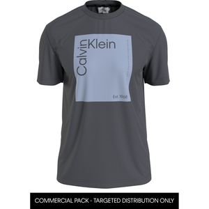 Calvin Klein Square Logo T-shirt, heren T-shirt korte mouw O-hals, grijs -  Maat: XXL