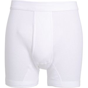 Gotzburg heren boxer lang doppelripp met gulp (1-pack), wit -  Maat: 3XL