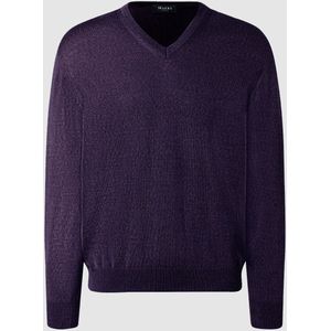 MAERZ Classic Fit heren trui met V-hals wol, paars