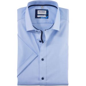 OLYMP Level 5 body fit overhemd, korte mouw, satijnbinding, bleu 37