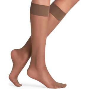 FALKE - Seidenglatt - Kniekousen - Bruin - 15 Denier