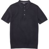 OLYMP - Modern Fit - Gebreide Polo - Marine Blauw - Katoen