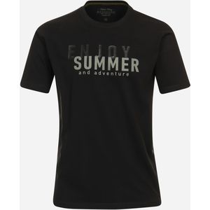 Redmond regular fit T-shirt, korte mouw O-hals, zwart (met print) -  Maat: 3XL