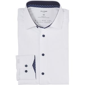 OLYMP Luxor 24/7 modern fit overhemd, structuur, wit