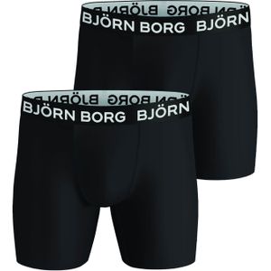 Bjorn Borg Performance boxers, microfiber heren boxers lange pijpen (2-pack), zwart