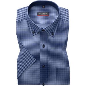 ETERNA modern fit overhemd korte mouw overhemd, popeline, blauw geruit (contrast) 43