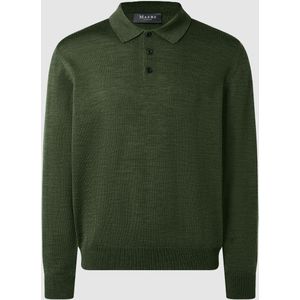 MAERZ Classic Fit heren trui met polokraag wol, groen