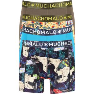 Muchachomalo heren boxershorts (4-pack), shorts Baretta Blue Hawai, print, groen, blauw -  Maat: XL