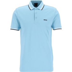 HUGO BOSS Paddy regular fit polo, heren polo korte mouw, lichtblauw (contrast) -  Maat: 3XL