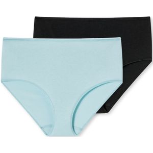 SCHIESSER 95/5 slip (2-pack), dames midi organisch katoen zwart/lichtblauw