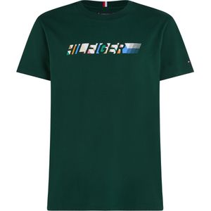 Tommy Hilfiger Multicolour Hilfiger Tee, heren T-shirt korte mouw O-hals, groen -  Maat: M