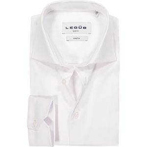 Ledub slim fit overhemd, mouwlengte 72 cm, popeline, wit