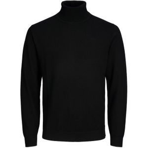JACK & JONES Mark merino knit rollneck slim fit, heren trui wol met col, zwart