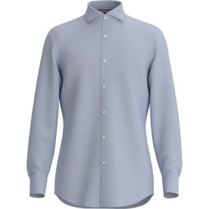 HUGO - Slim Fit Overhemd - Blauw - Twill - Lange Mouwen