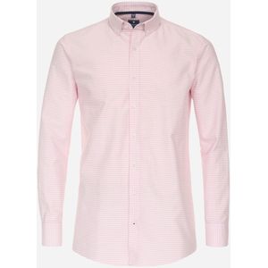 3 voor 99 | Redmond comfort fit overhemd, popeline, roze met wit geruit 41/42