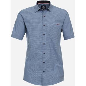 3 voor 99 | Redmond comfort fit overhemd, korte mouw, popeline, blauw geruit