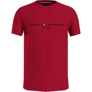 Tommy Hilfiger Tommy Logo Tee, heren T-shirt korte mouw O-hals, rood -  Maat: XXL