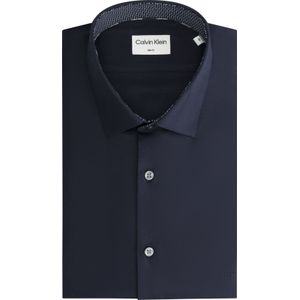 Calvin Klein slim fit overhemd, Contrast Collar Print Slim Shirt, lichtblauw dessin 41