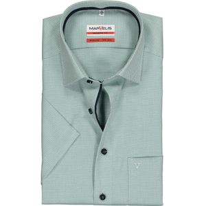 MARVELIS modern fit overhemd, korte mouw, structuur, groen (contrast) 46