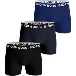 Bjorn Borg Bamboo Cotton Blend boxers, heren boxers normale lengte (3-pack), blauw, Navy blauw, zwart