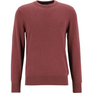 Marc O'Polo regular fit pullover, heren trui wol- met katoenmengsel met O-hals, bordeauxrood (middeldik)