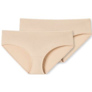 SCHIESSER 95/5 slip (2-pack), dames hipster biologisch katoen zand -  Maat: 34