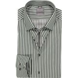 OLYMP Luxor comfort fit overhemd, popeline, grijsgroen met wit gestreept