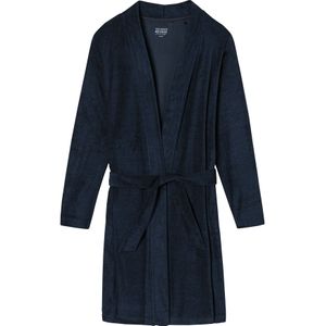 SCHIESSER dames badjas, kort model, dun badstof, donkerblauw