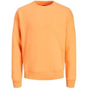 JACK & JONES Star basic sweat crew neck regular fit, heren sweatshirt katoenmengsel met O-hals, oranje