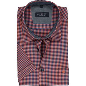 Casa Moda Sport Comfort Fit overhemd, blauw met oranje geruit
