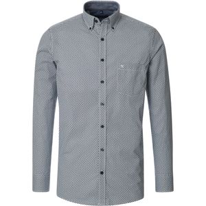 CASA MODA - Sport Comfort Fit - Overhemd - Blauw Dessin - Strijkvriendelijk
