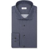 Seidensticker slim fit overhemd, mouwlengte 7, popeline, blauw dessin