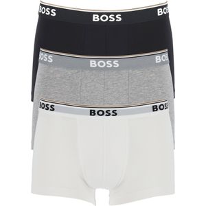 HUGO BOSS Power trunks (3-pack), heren boxers kort, zwart, grijs, wit -  Maat: S