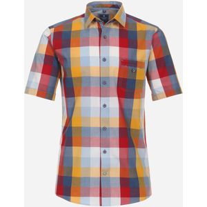 3 voor 99 | Redmond comfort fit overhemd, korte mouw, popeline, rood geruit