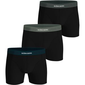 Bjorn Borg Cotton Stretch boxers, heren boxers normale lengte (3-pack), zwart, zwart, zwart