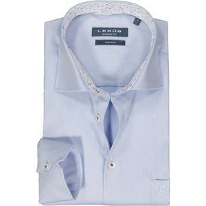 Ledub modern fit overhemd, twill, lichtblauw