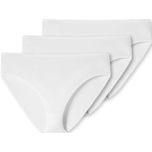 SCHIESSER 95/5 slip (3-pack), dames kort slips biologisch katoen wit -  Maat: 36