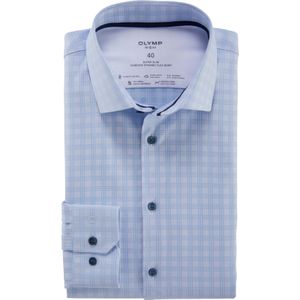 OLYMP 24/7 No. 6 Six super slim fit overhemd, Dynamic Flex, bleu geruit