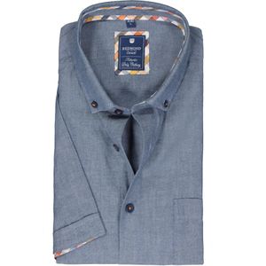 3 voor 99 | Redmond regular fit overhemd, korte mouw, Oxford, blauw 47/48