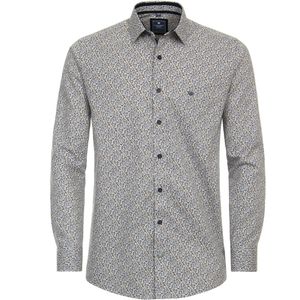 3 voor 99 | Redmond modern fit overhemd, popeline, bruin dessin