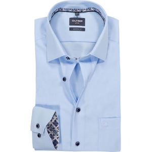 OLYMP Luxor modern fit overhemd, structuur, lichtblauw