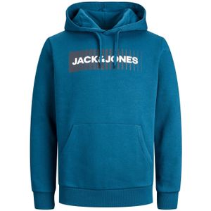 JACK & JONES Corp logo sweat hood play regular fit, heren hoodie katoenmengsel met capuchon, middenblauw
